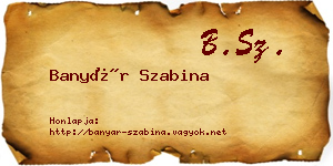 Banyár Szabina névjegykártya