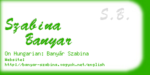 szabina banyar business card