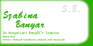 szabina banyar business card